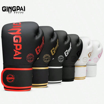 GINGPAI Boxing Gloves Sanda Combat Training Gloves For Adults And Teens, Unisex Muay Thai Professional Fighting Thick Padding