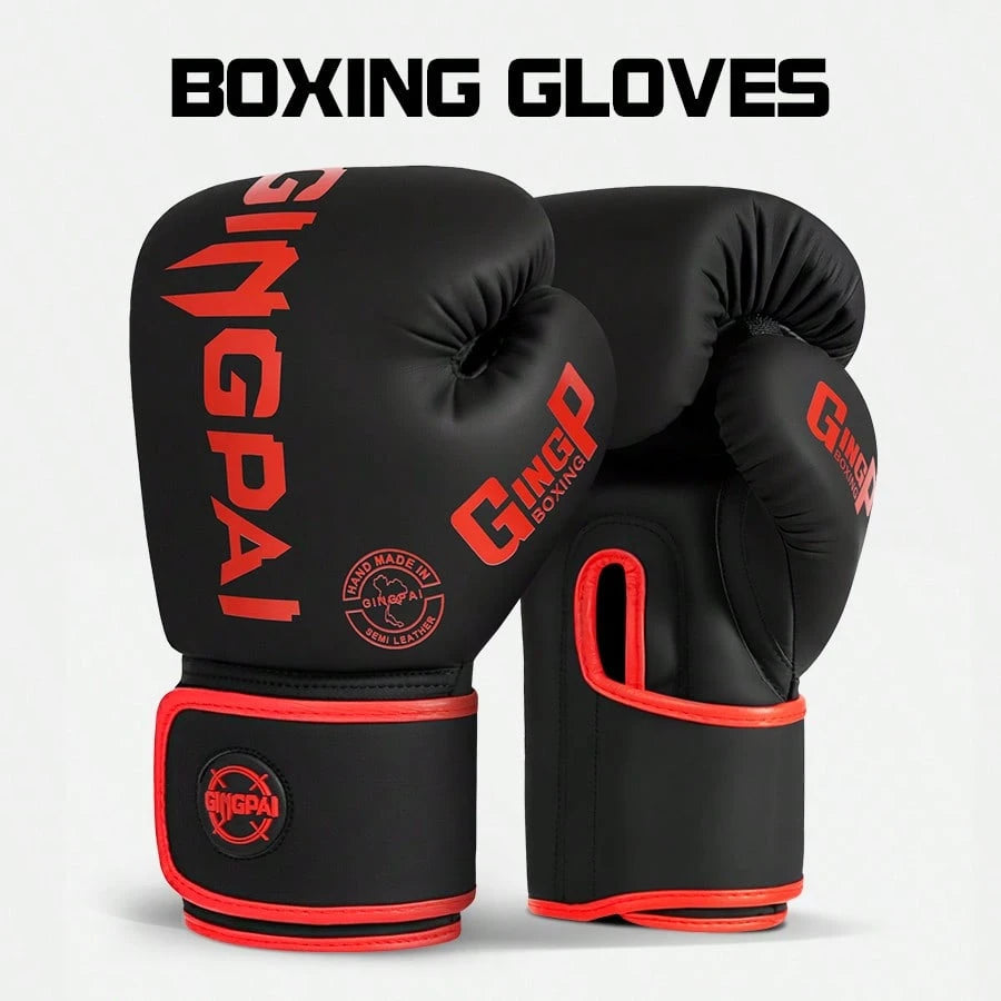 GINGPAI Boxing Gloves Sanda Combat Training Gloves For Adults And Teens, Unisex Muay Thai Professional Fighting Thick Padding