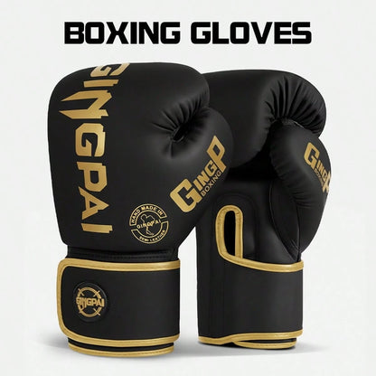 GINGPAI Boxing Gloves Sanda Combat Training Gloves For Adults And Teens, Unisex Muay Thai Professional Fighting Thick Padding