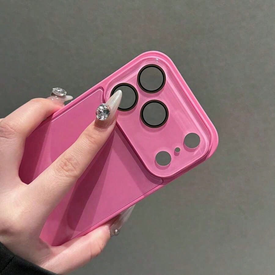 Glossy Pastel Yellow Candy Color Phone Case With Large Full Camera Lens Protection Window, Shockproof Anti-Scratch Hard Bumper Cover, Minimalist Solid Color Aesthetic Slim Fit Case For IPhone 17/16/15