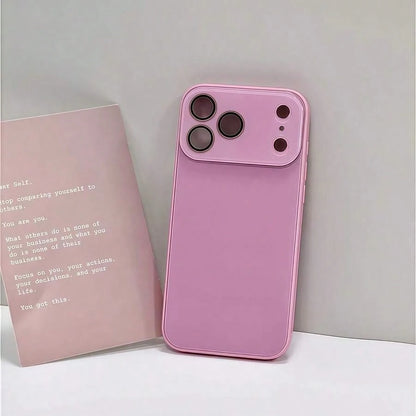 Glossy Pastel Yellow Candy Color Phone Case With Large Full Camera Lens Protection Window, Shockproof Anti-Scratch Hard Bumper Cover, Minimalist Solid Color Aesthetic Slim Fit Case For IPhone 17/16/15