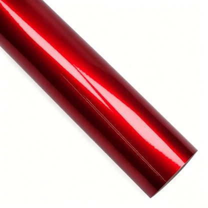 Glossy Red Vinyl Wrap Film, Waterproof Self-Adhesive Car Decal Sticker With Air Release Film, Suitable For Car And Motorcycle Body Modification