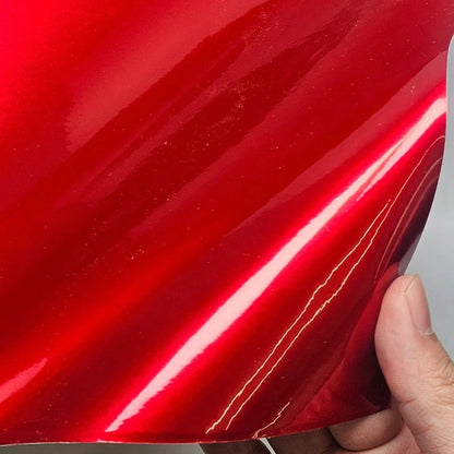 Glossy Red Vinyl Wrap Film, Waterproof Self-Adhesive Car Decal Sticker With Air Release Film, Suitable For Car And Motorcycle Body Modification