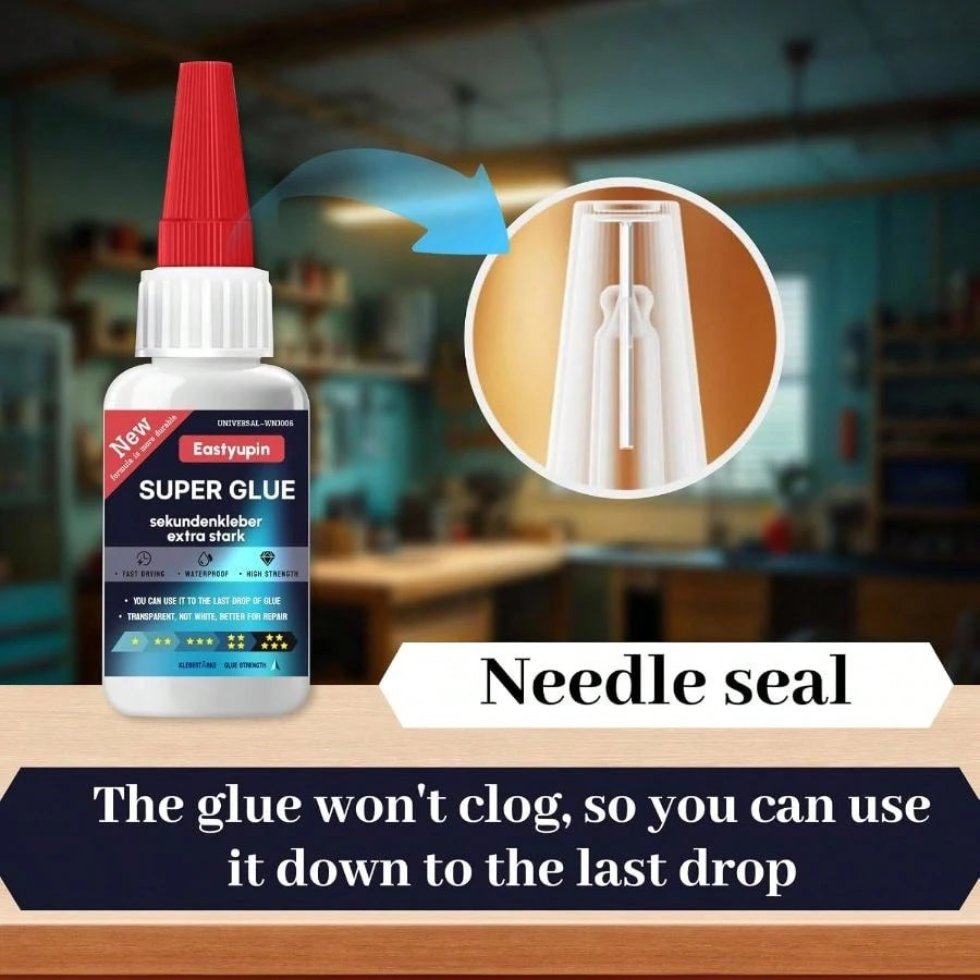 Glue All Purpose 80 G/ 2.82 Oz, Fast Drying Waterproof, With Anti-Clog Caps Precision Drip Nozzle, Glue Shoe Plastic Ceramic Glass Leather Fabric Glue