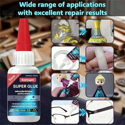 Glue All Purpose 80 G/ 2.82 Oz, Fast Drying Waterproof, With Anti-Clog Caps Precision Drip Nozzle, Glue Shoe Plastic Ceramic Glass Leather Fabric Glue