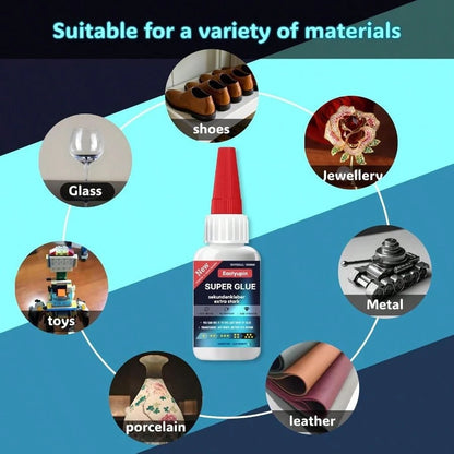 Glue All Purpose 80 G/ 2.82 Oz, Fast Drying Waterproof, With Anti-Clog Caps Precision Drip Nozzle, Glue Shoe Plastic Ceramic Glass Leather Fabric Glue