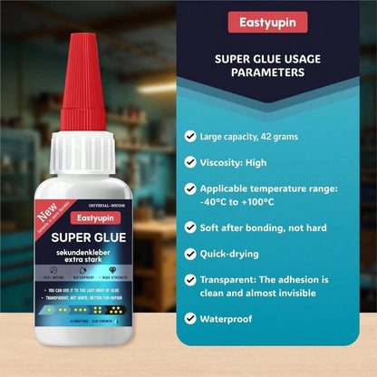 Glue All Purpose 80 G/ 2.82 Oz, Fast Drying Waterproof, With Anti-Clog Caps Precision Drip Nozzle, Glue Shoe Plastic Ceramic Glass Leather Fabric Glue