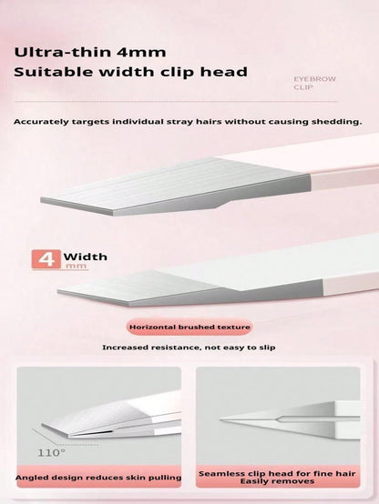 Gradient Stainless Steel Slanted Eyebrow Tweezers, Precise Facial Hair Trimming Tool, Suitable For Eyebrows, Beard And Mustache, Multi-Purpose Beauty Tweezers, Suitable For Daily Home Makeup And Salon