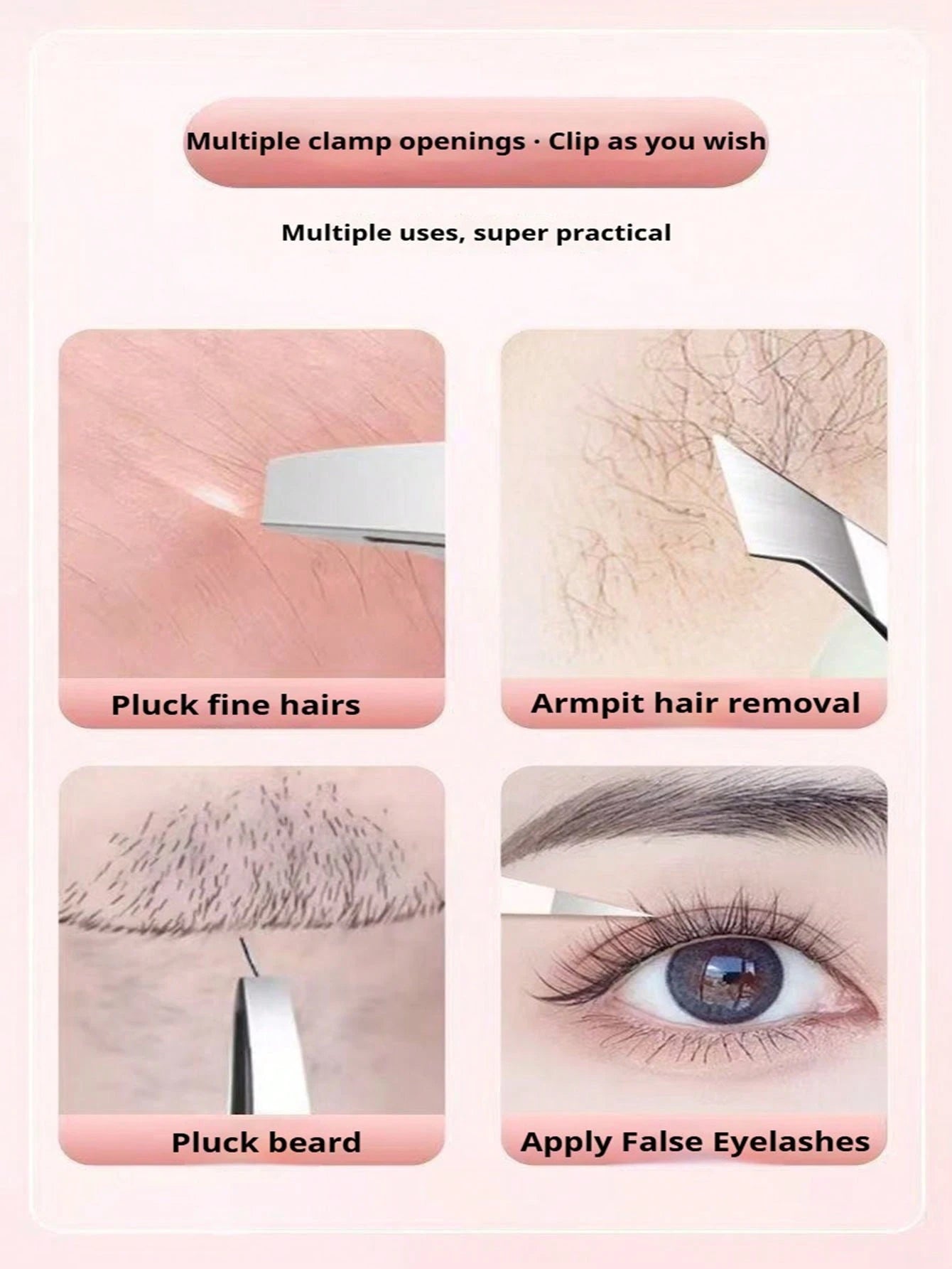 Gradient Stainless Steel Slanted Eyebrow Tweezers, Precise Facial Hair Trimming Tool, Suitable For Eyebrows, Beard And Mustache, Multi-Purpose Beauty Tweezers, Suitable For Daily Home Makeup And Salon