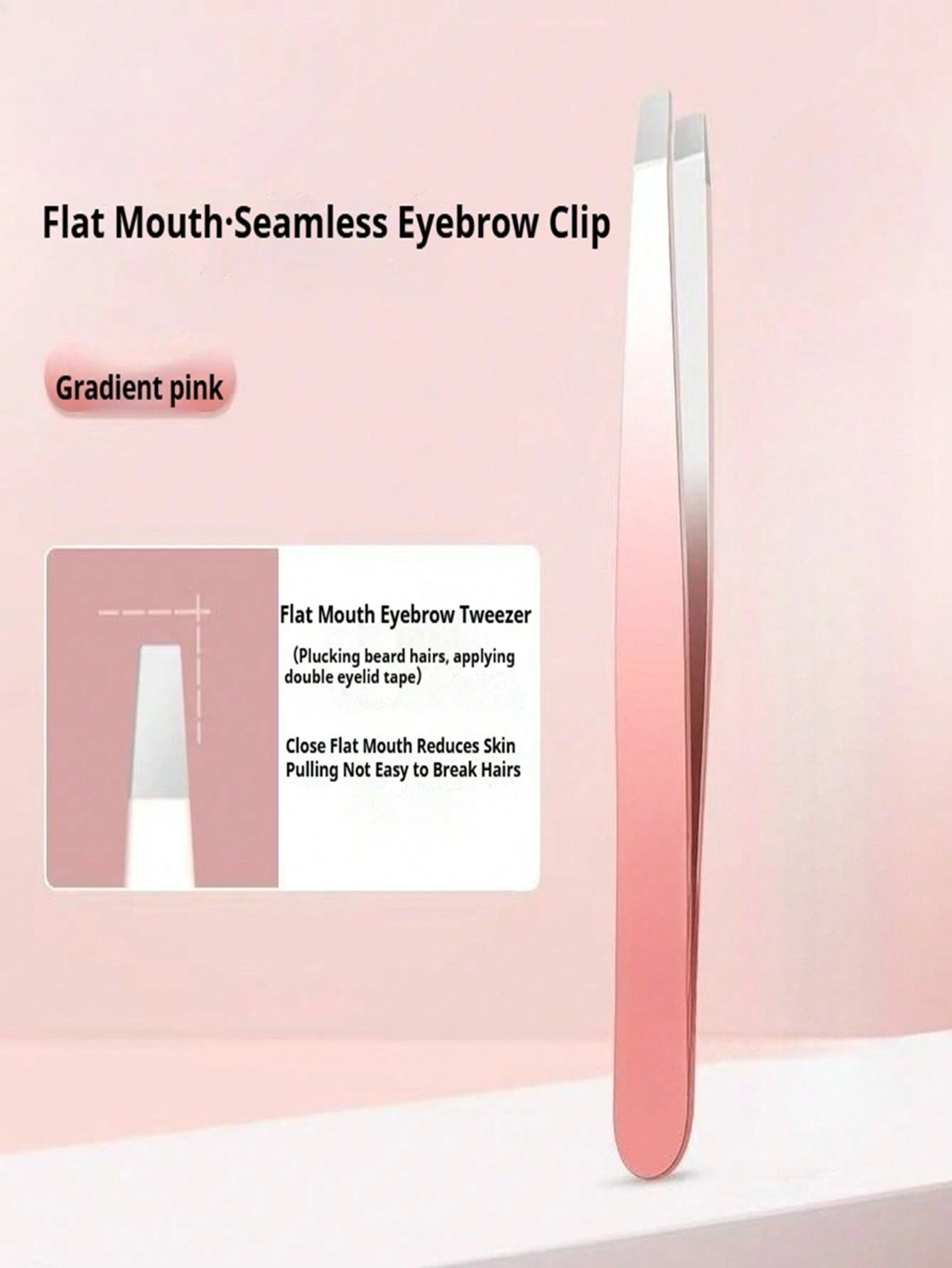 Gradient Stainless Steel Slanted Eyebrow Tweezers, Precise Facial Hair Trimming Tool, Suitable For Eyebrows, Beard And Mustache, Multi-Purpose Beauty Tweezers, Suitable For Daily Home Makeup And Salon