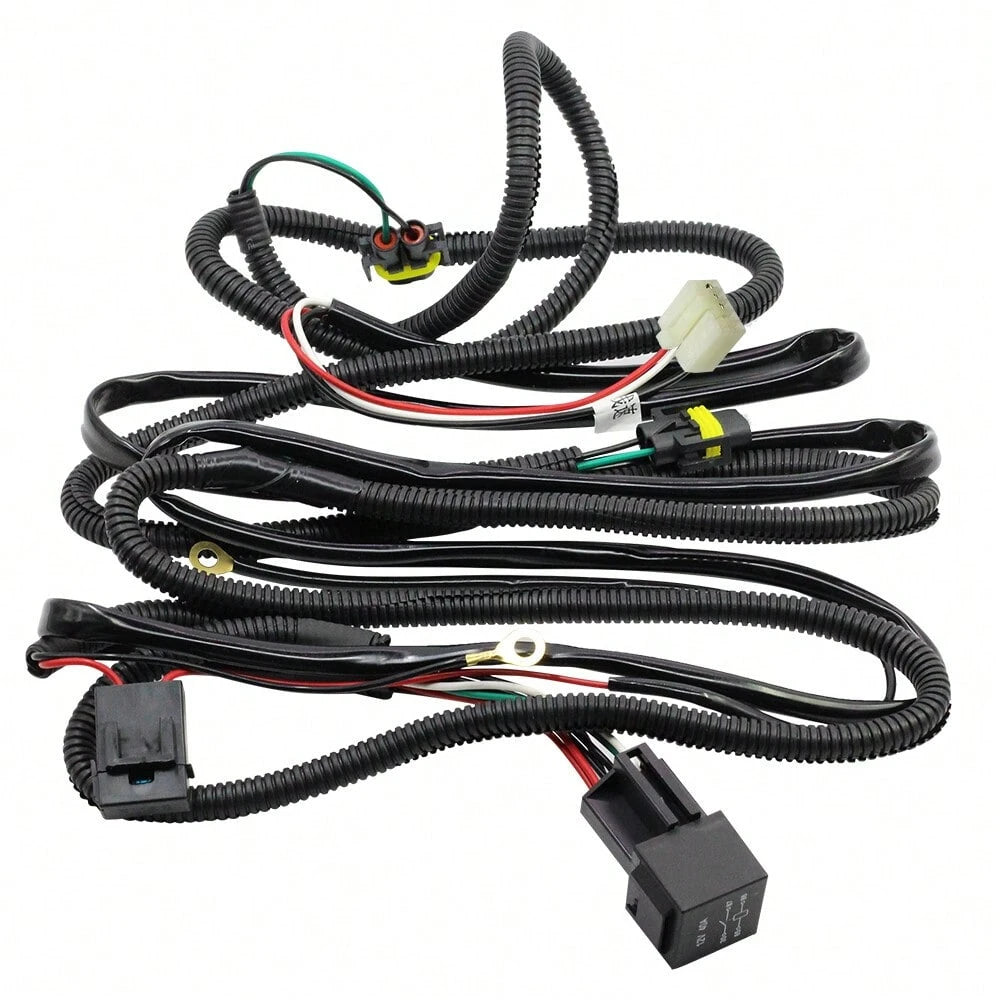H11 H16 Fog Light Lamp Wiring Harness Socket Wire Connector Equipped With A 40A Relay And ON/OFF Switch Kits Suitable For LED Work Lamps, Driving Lights, And More.