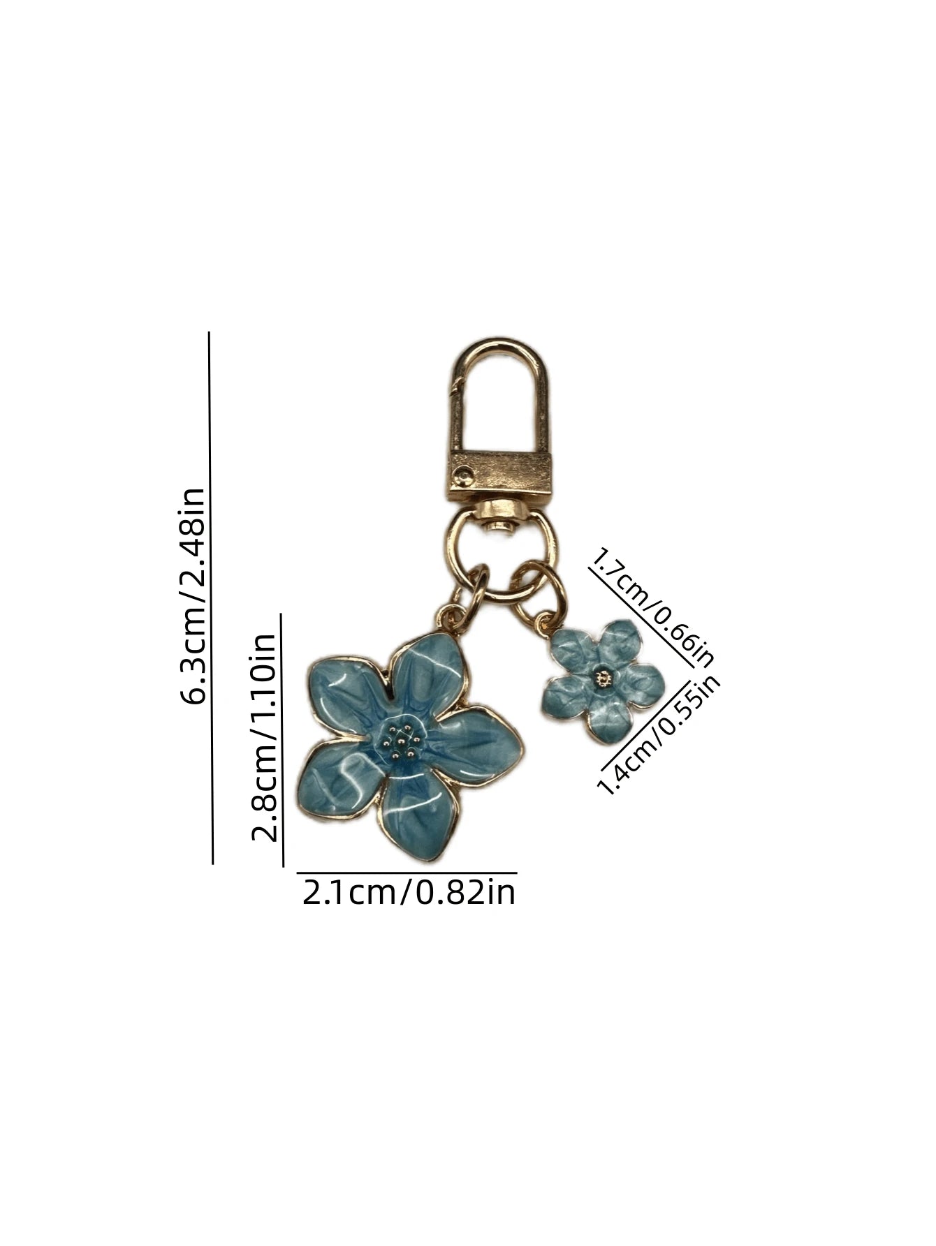HAILIAN 1pc Alloy Cherry Blossom Shaped Keychain Lightweight & Ethereal Sakura With Square Tag Suitable For Bag Charm Car Key Chain Couples Birthday Holiday Gifts Gifts For Women Valentines