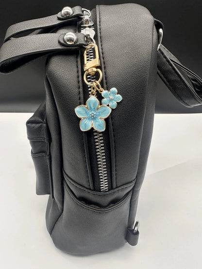 HAILIAN 1pc Alloy Cherry Blossom Shaped Keychain Lightweight & Ethereal Sakura With Square Tag Suitable For Bag Charm Car Key Chain Couples Birthday Holiday Gifts Gifts For Women Valentines