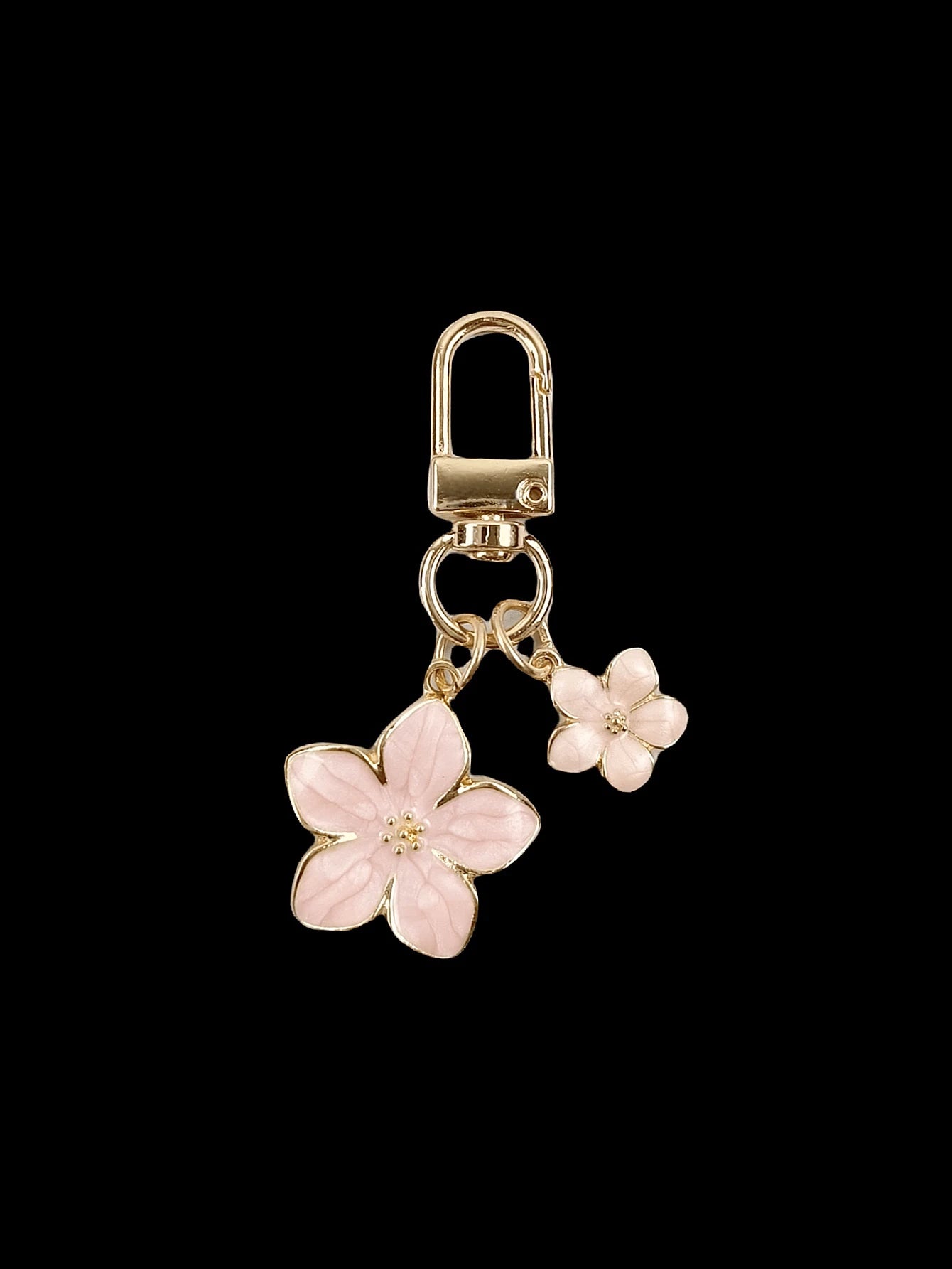 HAILIAN 1pc Alloy Cherry Blossom Shaped Keychain Lightweight & Ethereal Sakura With Square Tag Suitable For Bag Charm Car Key Chain Couples Birthday Holiday Gifts Gifts For Women Valentines