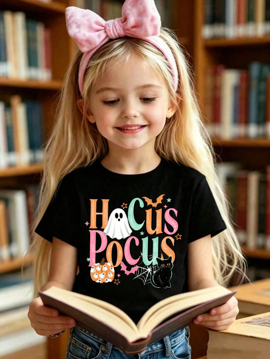 Halloween Magic Spell Themed Printed Short Sleeved T-Shirt, Cute And Comfortable Spring/Summer Top, Perfect Gift
