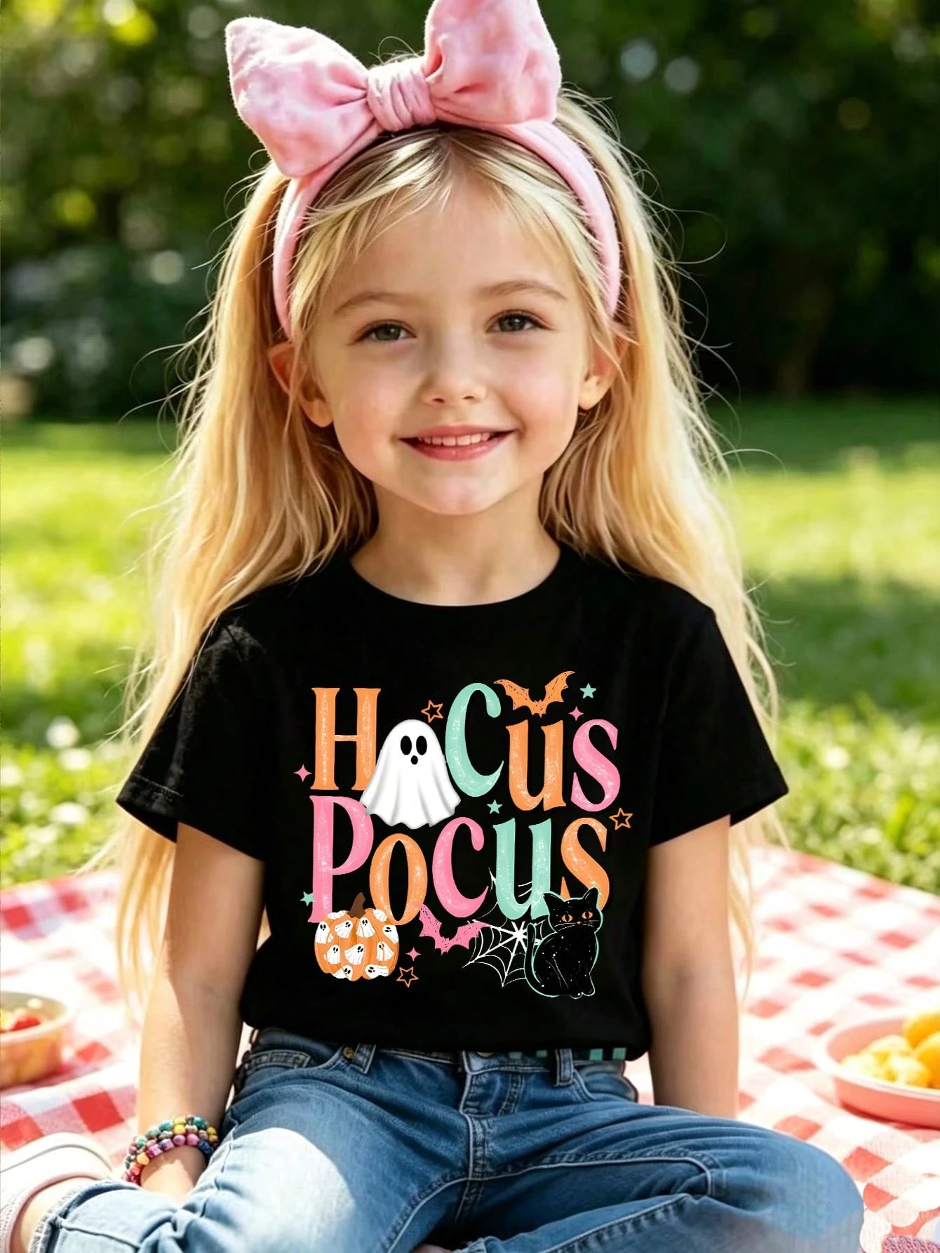 Halloween Magic Spell Themed Printed Short Sleeved T-Shirt, Cute And Comfortable Spring/Summer Top, Perfect Gift