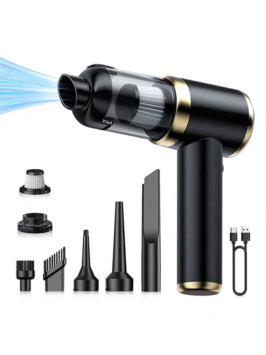 Handheld Car Vacuum Cleaner, Suction And Blower Integrated Wireless Mini Vacuum Cleaner, USB Charging, Multiple Nozzles, Efficient Home And Car Cleaning, Suitable For Cars, Homes, Offices, Cleaning Pe