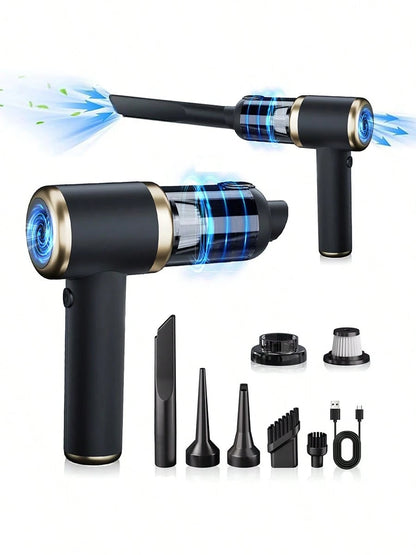 Handheld Car Vacuum Cleaner, Suction And Blower Integrated Wireless Mini Vacuum Cleaner, USB Charging, Multiple Nozzles, Efficient Home And Car Cleaning, Suitable For Cars, Homes, Offices, Cleaning Pe