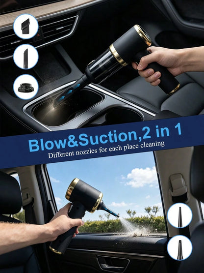 Handheld Car Vacuum Cleaner, Suction And Blower Integrated Wireless Mini Vacuum Cleaner, USB Charging, Multiple Nozzles, Efficient Home And Car Cleaning, Suitable For Cars, Homes, Offices, Cleaning Pe