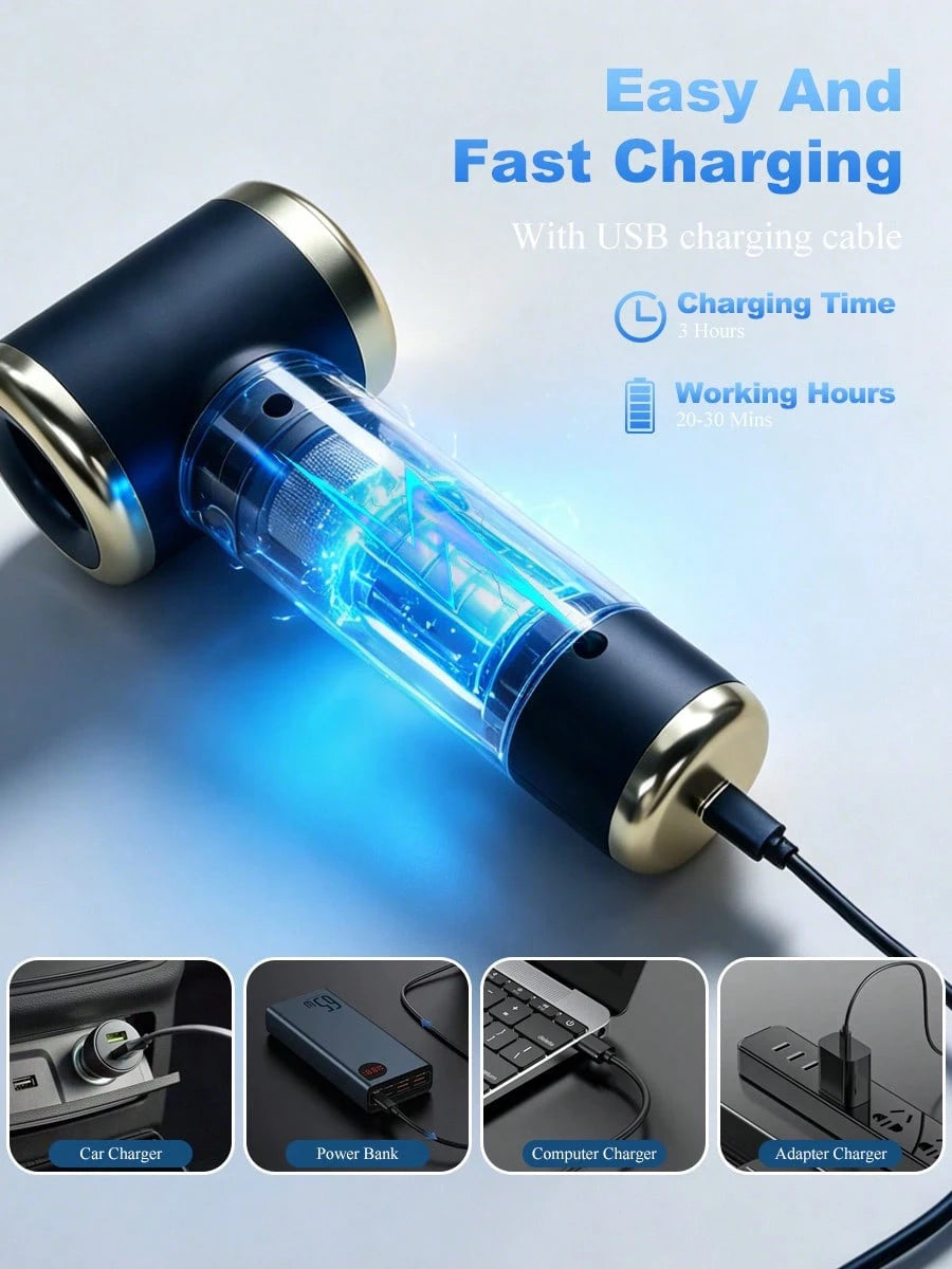 Handheld Car Vacuum Cleaner, Suction And Blower Integrated Wireless Mini Vacuum Cleaner, USB Charging, Multiple Nozzles, Efficient Home And Car Cleaning, Suitable For Cars, Homes, Offices, Cleaning Pe