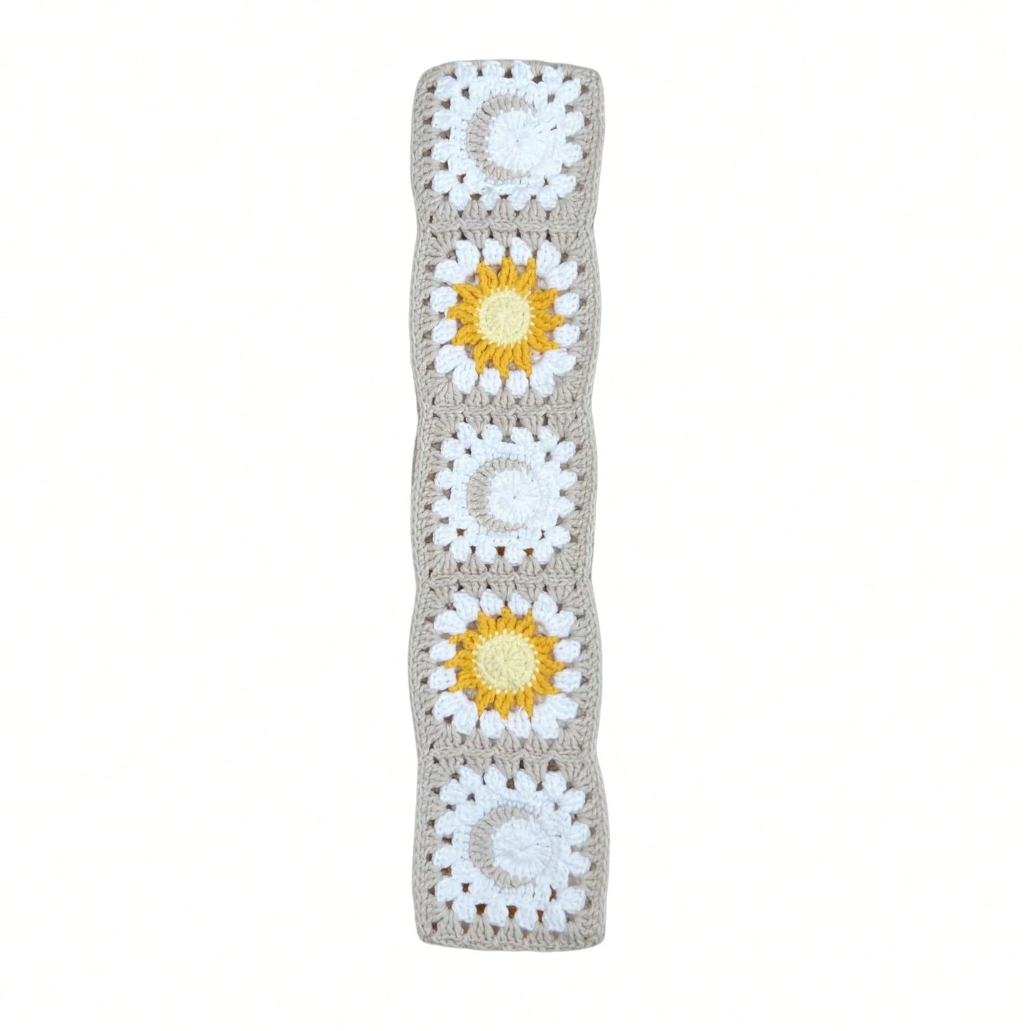 Handmade Crochet White Moon And Sun Car Steering Wheel Covers Universal 14-15 Inch For Women And Men