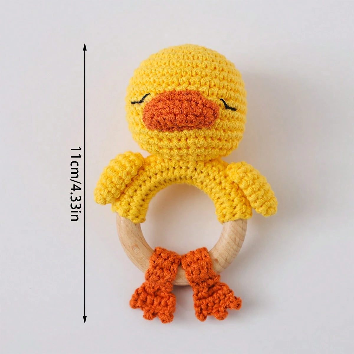 Handmade Little Yellow Duck Rattle, Soft Knitted Toy, Suitable For Toddlers And Children, Perfect Gift For Christmas, Halloween, Thanksgiving