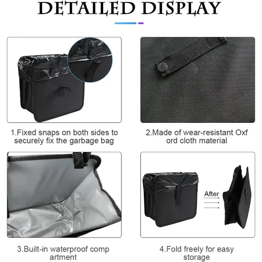 Hanging Waterproof Car Trash Can, Leak-Proof Foldable Car Storage Box, Portable Large Capacity Garbage Can, Suitable For Sedan, Truck, SUV