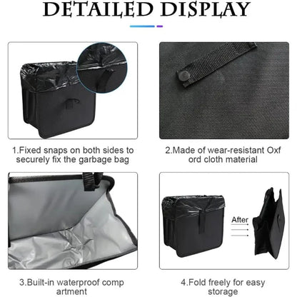 Hanging Waterproof Car Trash Can, Leak-Proof Foldable Car Storage Box, Portable Large Capacity Garbage Can, Suitable For Sedan, Truck, SUV
