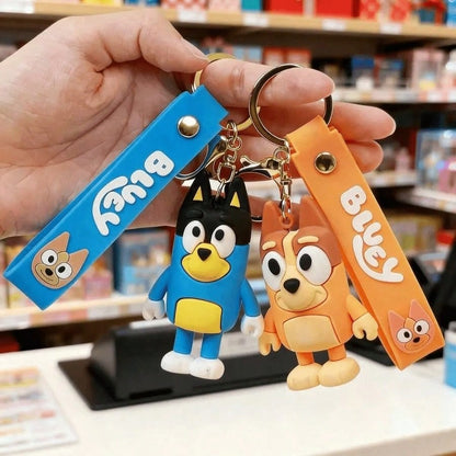 Hasbro 1pc Family Bingo Friends Keychain Gift, Cartoon Christmas Decoration Bag Accessory Keychain Set- Coco, Blue Dog, Party Favor Party Accessory, Party Decoration Bag Charm And Collectible, Anime