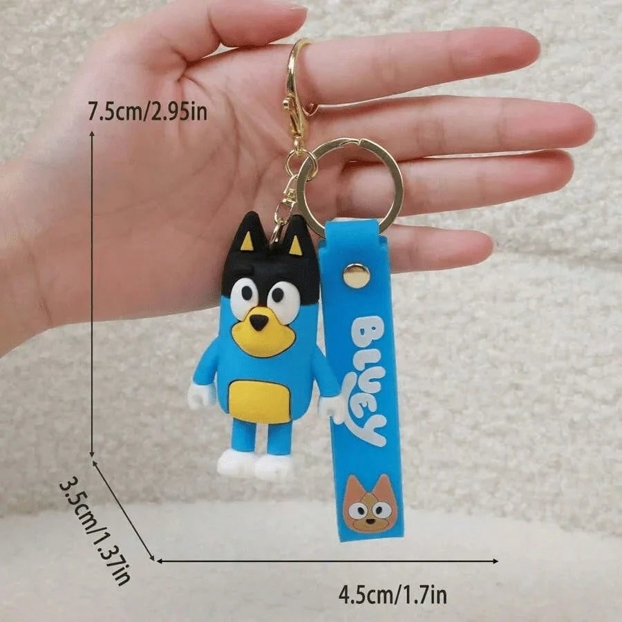 Hasbro 1pc Family Bingo Friends Keychain Gift, Cartoon Christmas Decoration Bag Accessory Keychain Set- Coco, Blue Dog, Party Favor Party Accessory, Party Decoration Bag Charm And Collectible, Anime
