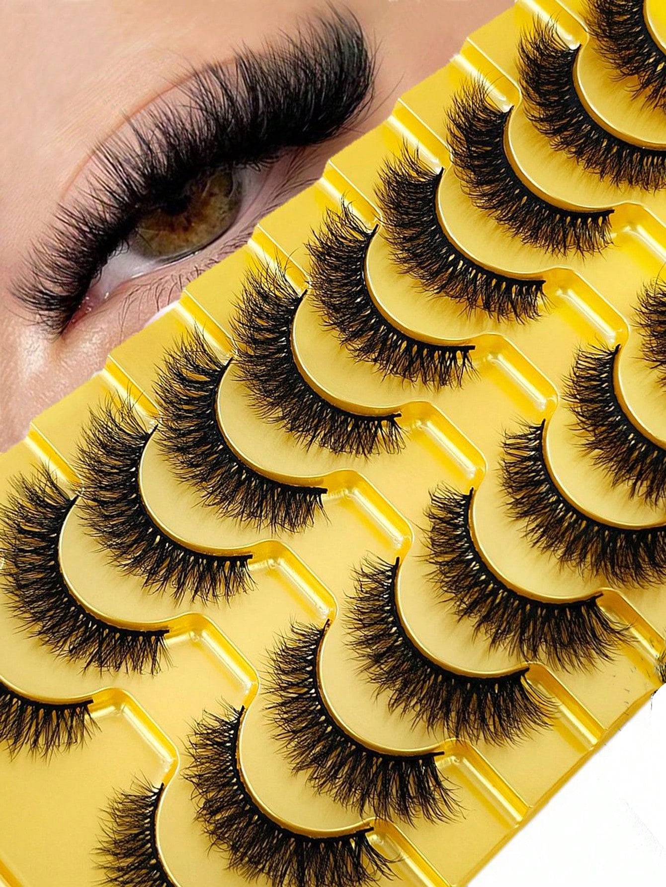 HBZGTLAD 10 Pairs Soft Fluffy Natural 3D Mink False Eyelashes Makeup Set- Mink Lashes Extension, Short Lashes Strip Lashes,Lashes,Eyelashes,Fake Lashes