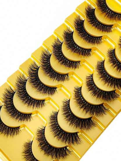 HBZGTLAD 10 Pairs Soft Fluffy Natural 3D Mink False Eyelashes Makeup Set- Mink Lashes Extension, Short Lashes Strip Lashes,Lashes,Eyelashes,Fake Lashes