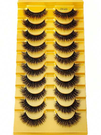 HBZGTLAD 10 Pairs Soft Fluffy Natural 3D Mink False Eyelashes Makeup Set- Mink Lashes Extension, Short Lashes Strip Lashes,Lashes,Eyelashes,Fake Lashes