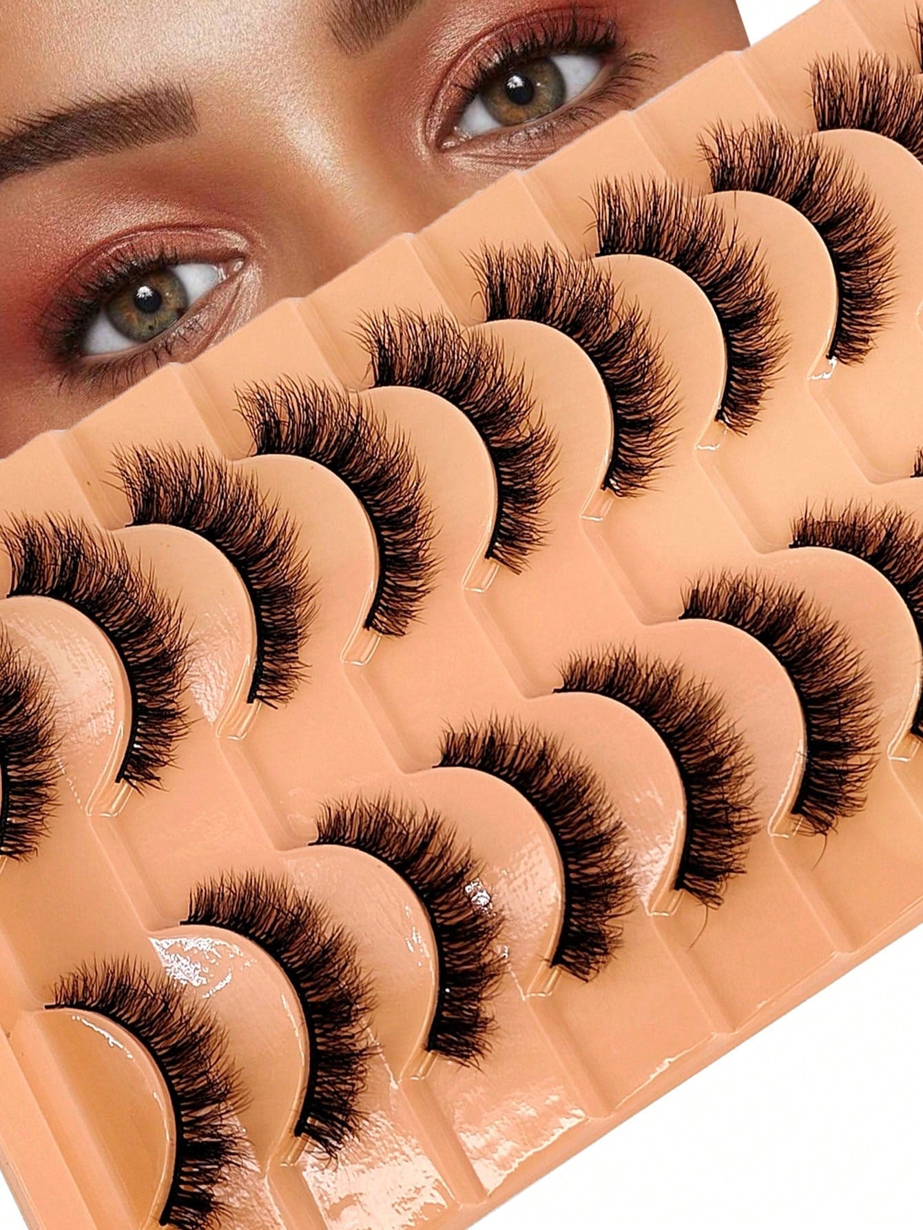HBZGTLAD 10 Pairs Soft Fluffy Natural 3D Mink False Eyelashes Makeup Set- Mink Lashes Extension, Short Lashes Strip Lashes,Lashes,Eyelashes,Fake Lashes