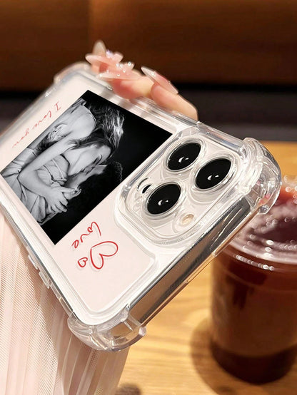 Heart Element Shockproof Customized Photo Fashionable Personalized Photo Case Suitable For Couples Anniversaries Birthdays Personal Portraits Friendship Pets Compatible With A13 A14 A15 A16 A33 A34 A3