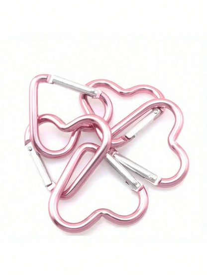 Heart-Shaped Carabiner Hooks,Aluminum Snap Hook Clip Key Holder,Auto-Locking Keychain Clips For Fishing, Heart-Shaped Aluminum Snap Hook Clip Key Holder, Hiking, Traveling, Home,Running,Adventures And