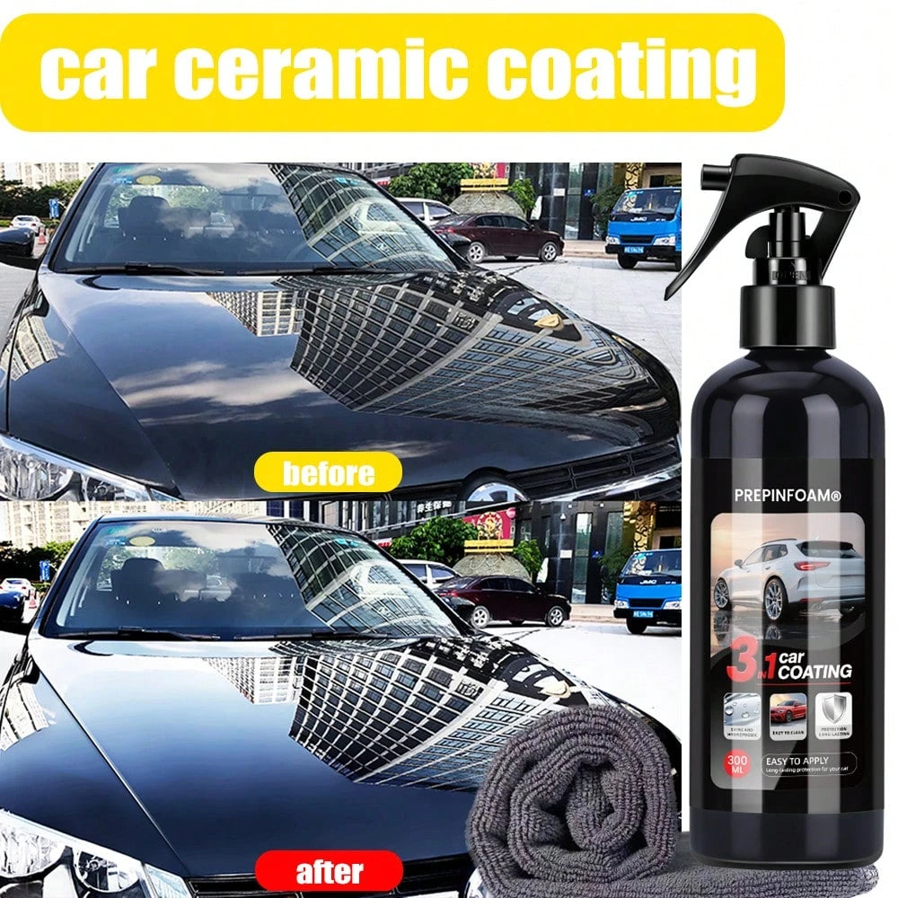 HGKJ P19 Ultimate Ceramic Coating Spray- Nano Car Coating Spray, Provides Long-Lasting Protection And Paint Care, Fast-Acting Car Paint Coating Agent, Nano Crystal Spray Wax, Transparent Coating Spra