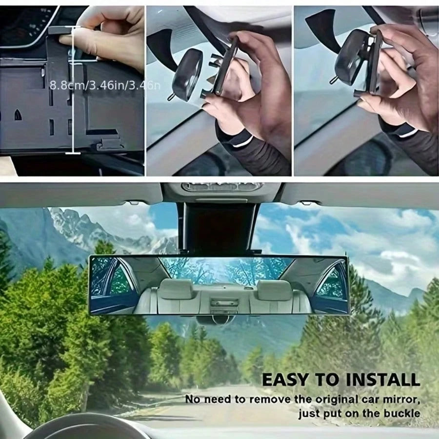 High Definition Car Rearview Mirror, Universal Clip-On Panoramic Rearview Mirror For Cars, SUVs, Trucks, And Vehicles