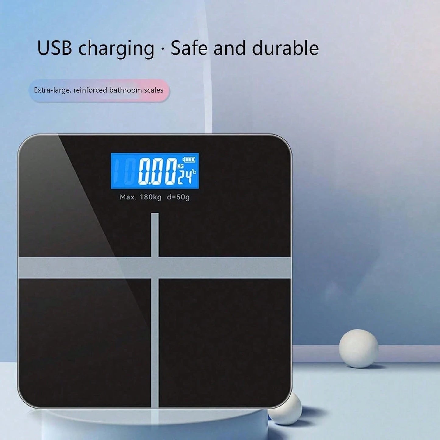 High Definition Digital Weight Scale – Large LCD Display, Max 180kg/396.8lb, Home Bathroom Scale For Accurate Weight, Battery Not Included, 26x26cm/10.23x10.23inch| Modern Weight Scale, Battery Power