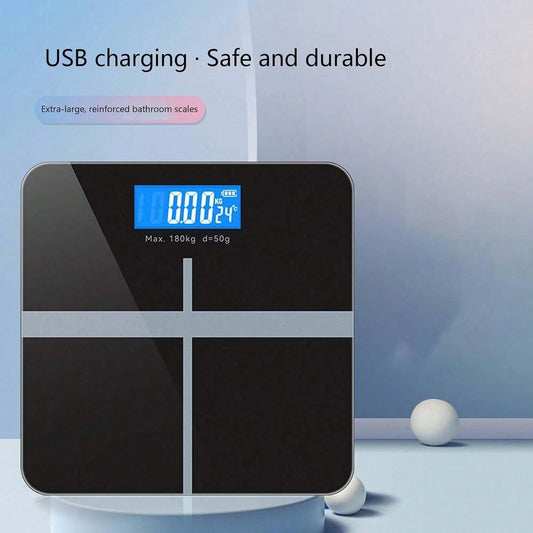 High Definition Digital Weight Scale – Large LCD Display, Max 180kg/396.8lb, Home Bathroom Scale For Accurate Weight, Battery Not Included, 26x26cm/10.23x10.23inch| Modern Weight Scale, Battery Power