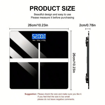 High Definition Digital Weight Scale – Large LCD Display, Max 180kg/396.8lb, Home Bathroom Scale For Accurate Weight, Battery Not Included, 26x26cm/10.23x10.23inch| Modern Weight Scale, Battery Power