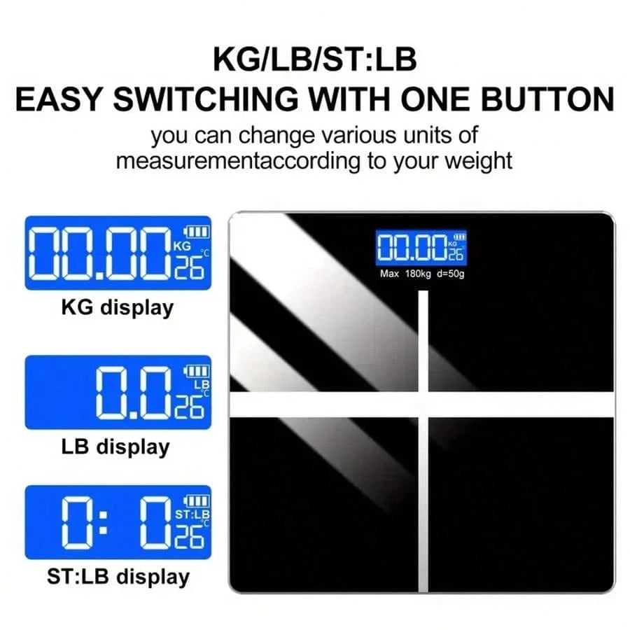 High Definition Digital Weight Scale – Large LCD Display, Max 180kg/396.8lb, Home Bathroom Scale For Accurate Weight, Battery Not Included, 26x26cm/10.23x10.23inch| Modern Weight Scale, Battery Power