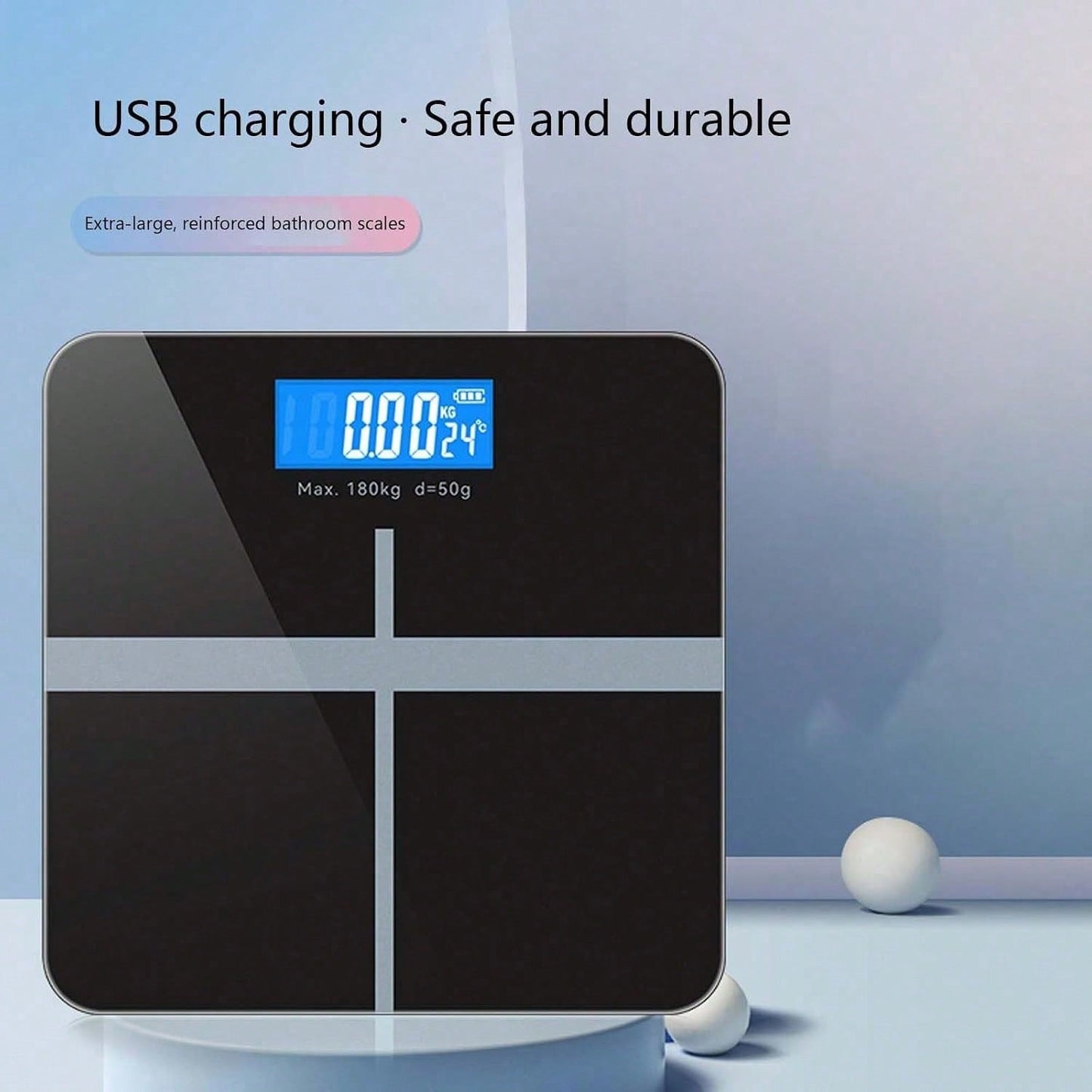 High Definition Digital Weight Scale – Large LCD Display, Max 180kg/396.8lb, Home Bathroom Scale For Accurate Weight, Battery Not Included, 26x26cm/10.23x10.23inch| Modern Weight Scale, Battery Power
