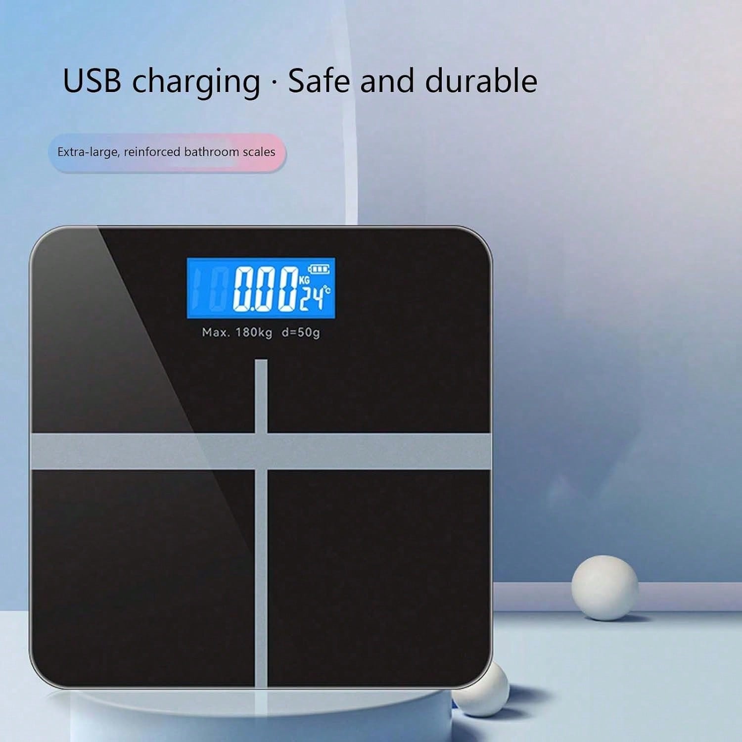 High Definition Digital Weight Scale – Large LCD Display, Max 180kg/396.8lb, Home Bathroom Scale For Accurate Weight, Battery Not Included, 26x26cm/10.23x10.23inch| Modern Weight Scale, Battery Power