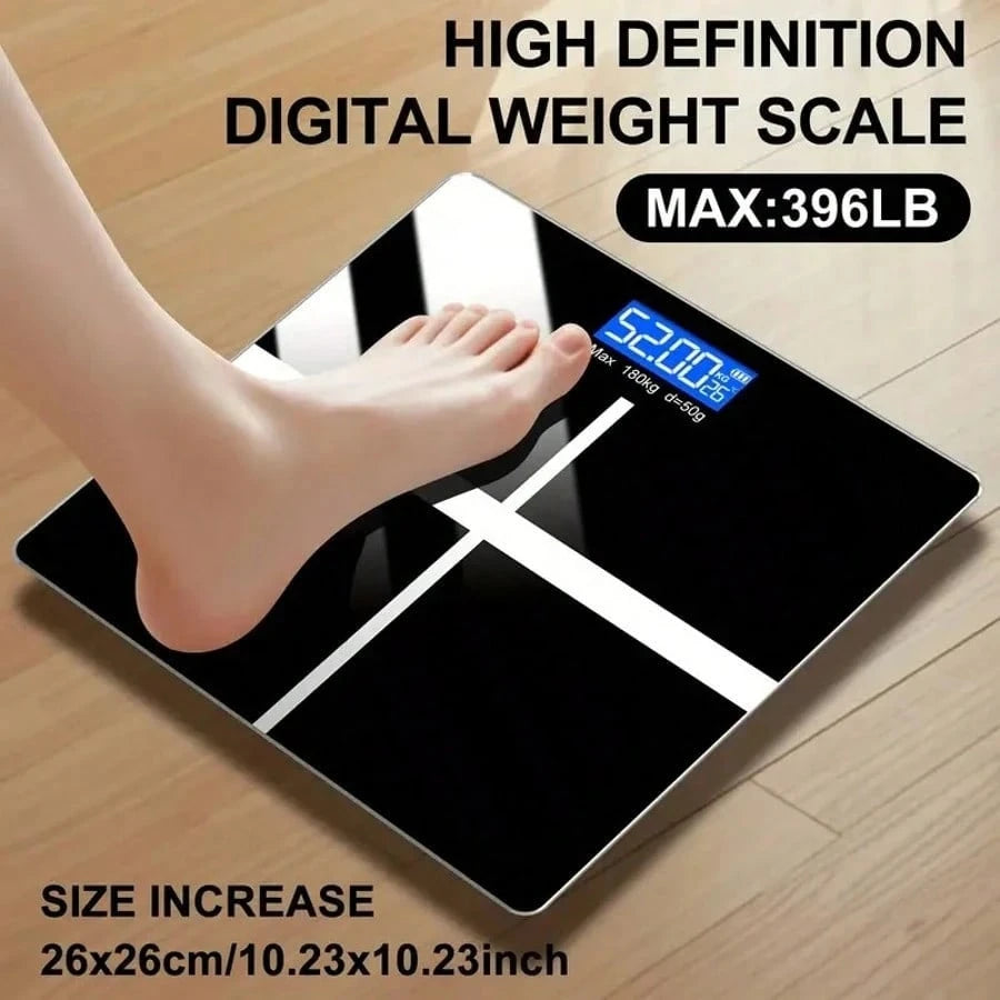 High Definition Digital Weight Scale – Large LCD Display, Max 180kg/396.8lb, Home Bathroom Scale For Accurate Weight, Battery Not Included, 26x26cm/10.23x10.23inch| Modern Weight Scale, Battery Power