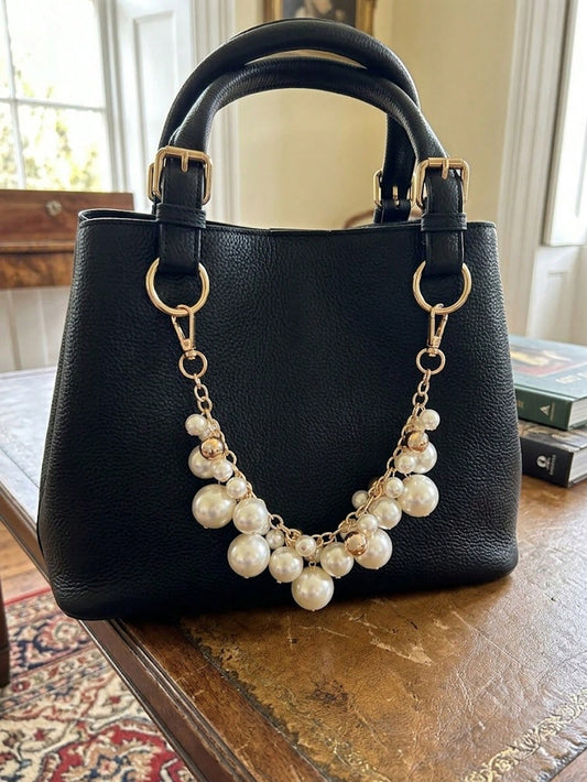 High-End Pearl Cluster Bag Accessory, Multi-Functional Decorative Chain, Fashionable Elegant Shoulder Bag Strap Upgrade, Suitable For Daily Styling