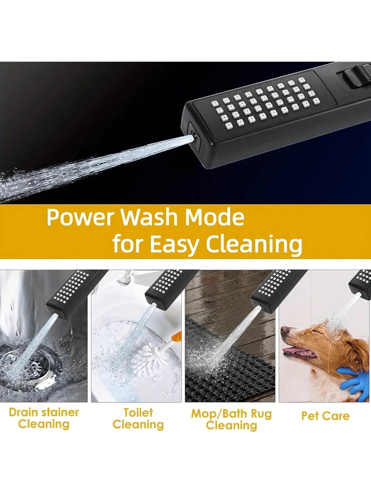 High Pressure Square Rain Shower Head With Handheld Sprayer Combo, Includes 60" Stainless Steel Hose, 3-Way Diverter Valve, Adhesive Shower Head Holder, Double Shower Head Set Home Bathroom Decor Summ