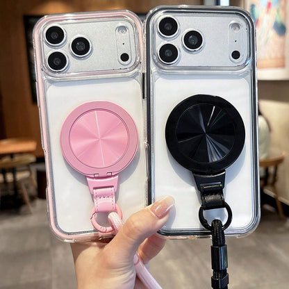 High-Quality Anti-Slip Edge Thickened 2.0 Colorful 2-In-1 Magnetic + 360° Rotating Stand + Short Rope Phone Case, Anti-Drop, Anti-Sweat, Anti-Fingerprint, Wear-Resistant Phone Case Compatible With IPh