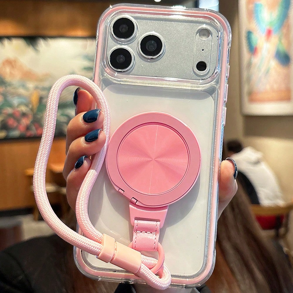 High-Quality Anti-Slip Edge Thickened 2.0 Colorful 2-In-1 Magnetic + 360° Rotating Stand + Short Rope Phone Case, Anti-Drop, Anti-Sweat, Anti-Fingerprint, Wear-Resistant Phone Case Compatible With IPh