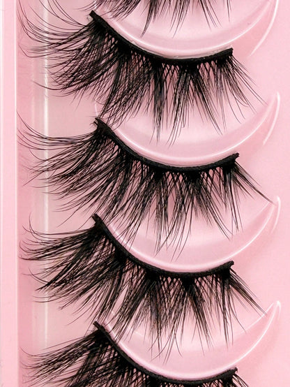Hinarin 10 Pairs Half Lashes Clear Band Eyelashes Cat Eye False Eyelashes Short Soft 3d Faux Mink Eyelashes Soft Natural Makeup Strip Lashes, Lashes, Eyelashes, Fake Lashes